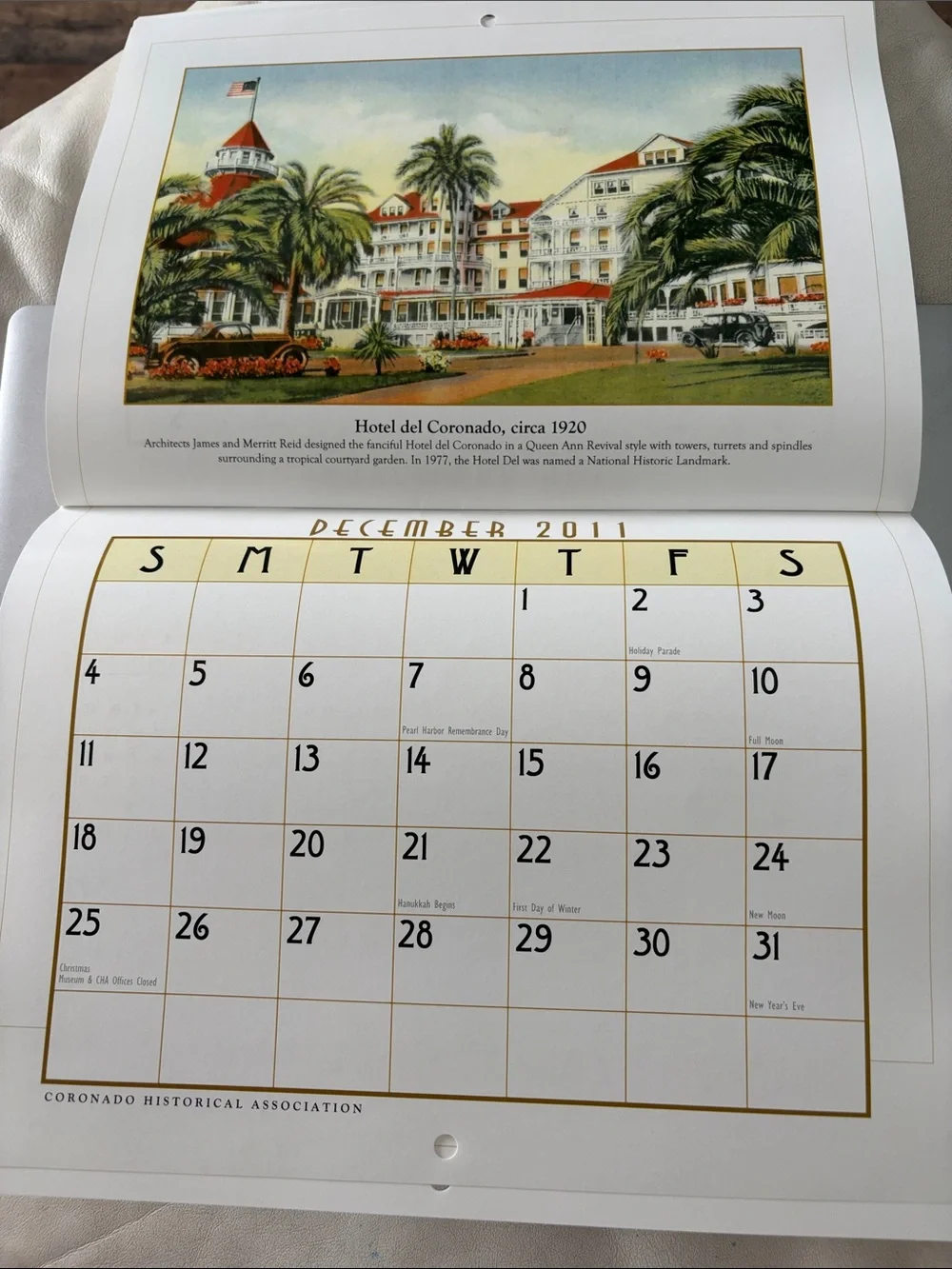 NIP 2011 CALENDAR CORONADO HISTORICAL ASSOCIATION